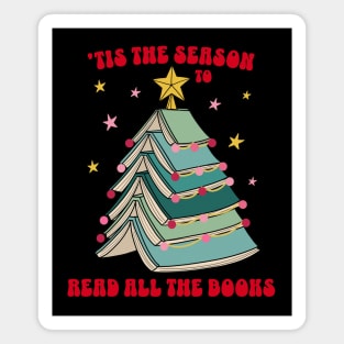 Tis the Season to Read all the Books Christmas Tree Reading Gift Magnet